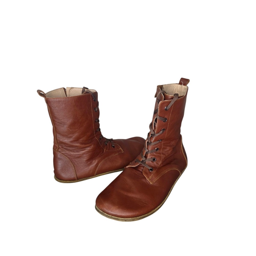 Aintap Barefoot Boots EU 43 Brown Leather Handmade Zero Drop Grounding